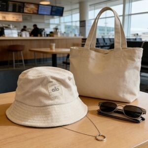 ALO Yoga Cream Corduroy Bucket Hat